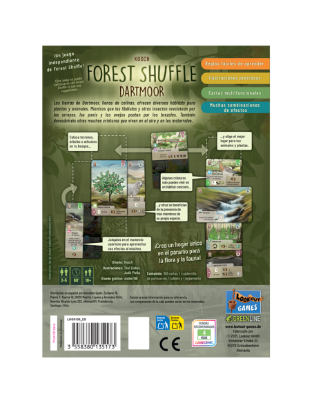 Forest Shuffle Dartmoor  - ¡Crea un hogar único en el páramo para la flora y la fauna! Las tierras de Dartmoor, llenas de colina Forest Shuffle Dartmoor  - ¡Crea un hogar único en el páramo para la flora y la fauna! Las tierras de Dartmoor, llenas de colina