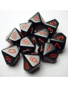 Set 10 Dados Opaque Black/Red  - Dados Opaque Black/Red