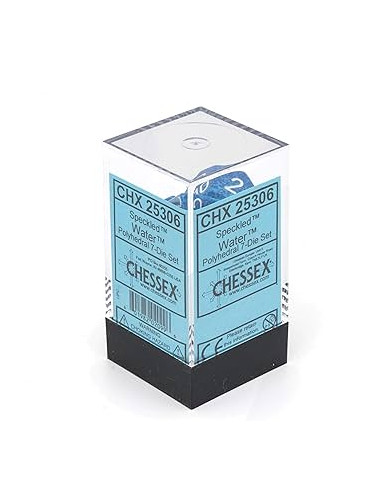 Set 7 Dados Speckled Water.  - Set 7 Dados Speckled Water.