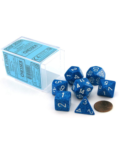 Set 7 Dados Speckled Water.  - Set 7 Dados Speckled Water.