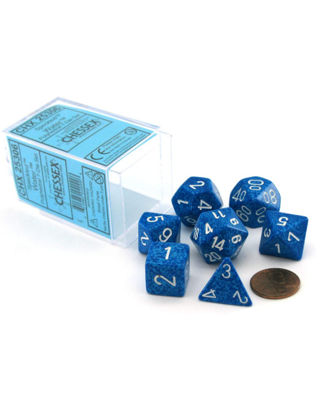 Set 7 Dados Speckled Water.  - Set 7 Dados Speckled Water.