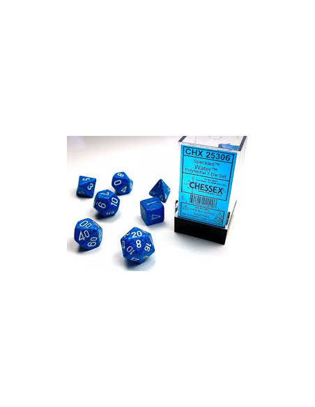 Set 7 Dados Speckled Water.  - Set 7 Dados Speckled Water.