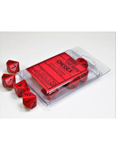Set 10 Dados Opaque Red/Blak  - Set 10 Dados Opaque Red/Blak 2