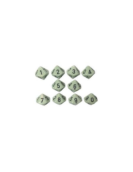 Set 10 Dados Opaque Green/Black  - Set 10 Dados Opaque Green/Black