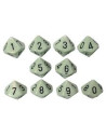 Set 10 Dados Opaque Green/Black  - Set 10 Dados Opaque Green/Black