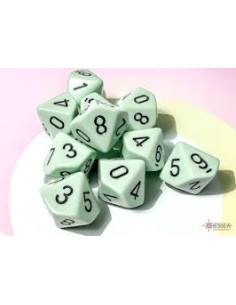 Set 10 Dados Opaque Green/Black  - Set 10 Dados Opaque Green/Black 2
