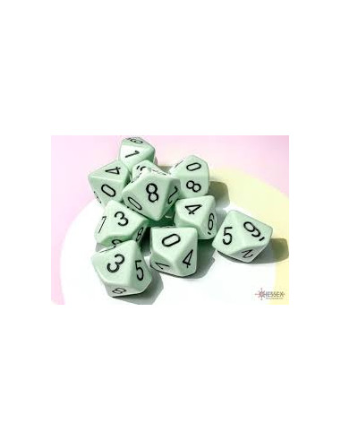 Set 10 Dados Opaque Green/Black  - Set 10 Dados Opaque Green/Black