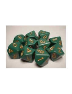Set 10 Dados Opaque Green/Copper  - Set 10 Dados Opaque Green/Copper