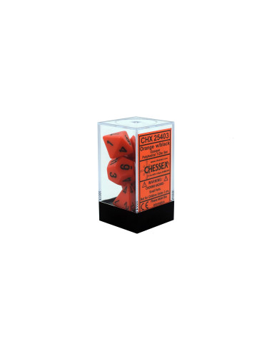 Set 7 Dados Orange/Black  - Set 7 Dados Orange/Black