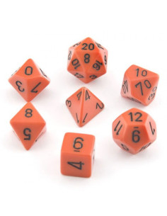 Set 7 Dados Orange/Black  - Set 7 Dados Orange/Black