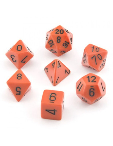 Set 7 Dados Orange/Black  - Set 7 Dados Orange/Black