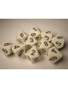 Set 10 Dados Opaque White/Black  - Set 10 Dados Opaque White/Black