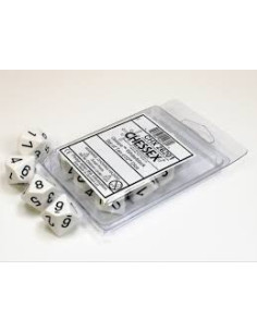Set 10 Dados Opaque White/Black  - Set 10 Dados Opaque White/Black 2