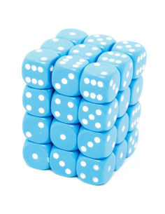 Set 36 Dados Light Blue/White. D6  - Set 36 Dados Light Blue/White. D6