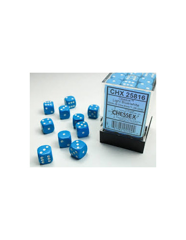 Set 36 Dados Light Blue/White. D6  - Set 36 Dados Light Blue/White. D6
