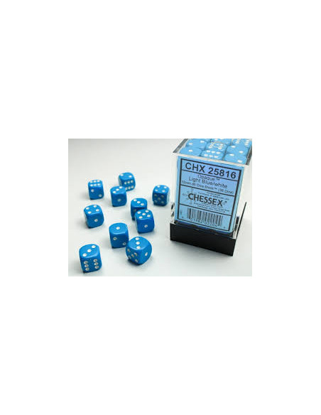 Set 36 Dados Light Blue/White. D6  - Set 36 Dados Light Blue/White. D6
