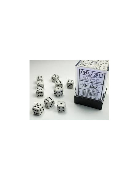 Set 36 Dice Arctic Camo. D6  - Set 36 Dice Arctic Camo. D6