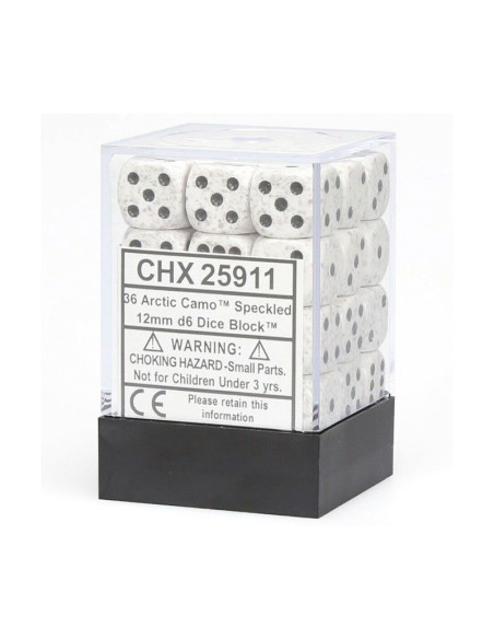 Set 36 Dados Arctic Camo. D6 Chessex  - Set 36 Dados Arctic Camo. D6