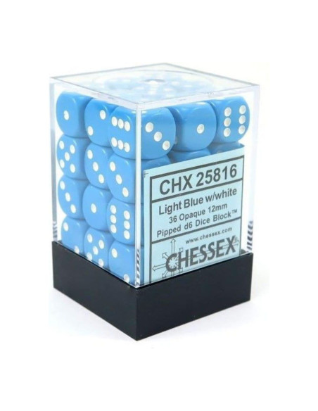 Set 36 Dice Light Blue/White. D6  - Set 36 Dice Light Blue/White. D6