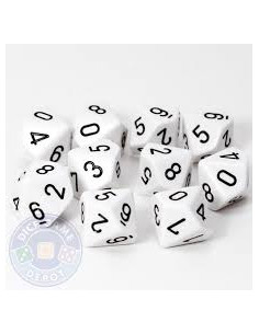 Set 10 Dice Opaque White/Black  - Set 10 Dice Opaque White/Black 2