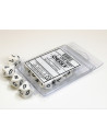 Set 10 Dados Opaque White/Black Chessex  - Set 10 Dados Opaque White/Black