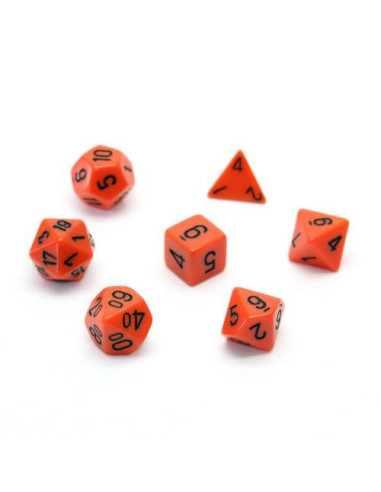 Set 7 Dados Orange/Black Chessex  - Set 7 Dados Orange/Black