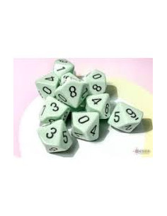 Set 10 Dice Opaque Green/Black  - Set 10 Dice Opaque Green/Black 2