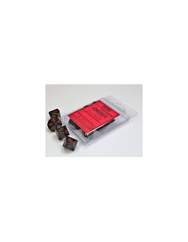 Set 10 Dados Opaque Black/Red Chessex  - Dados Opaque Black/Red