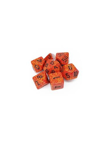 Set 7 Dados Fire Chessex  - Set 7 Dados Fire