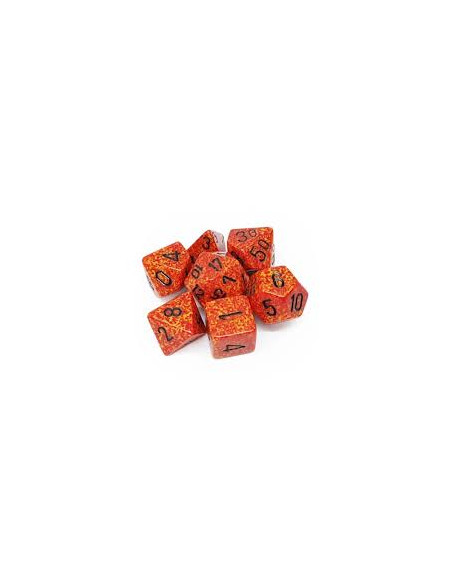 Set 7 Dados Fire Chessex  - Set 7 Dados Fire