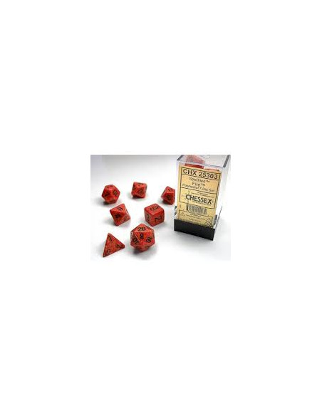 Set 7 Dados Fire Chessex  - Set 7 Dados Fire