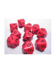 Set 10 Dice Opaque Red/Blak  - Set 10 Dice Opaque Red/Blak 2