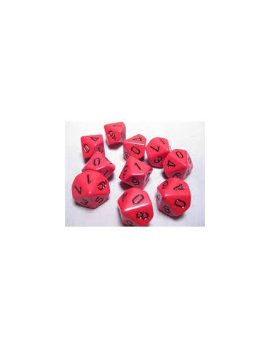 Set 10 Dice Opaque Red/Blak  - Set 10 Dice Opaque Red/Blak