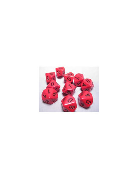 Set 10 Dados Opaque Red/Black Chesse  - Set 10 Dados Opaque Red/Blak
