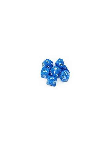 Set 7 Dice Speckled Water.  - Set 7 Dice Speckled Water.
