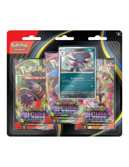 Pack 3 Sobres Weavile (Inglés). Llamas Fantasmales  - Pack 3 Sobres Weavile (Inglés). Llamas Fantasmales