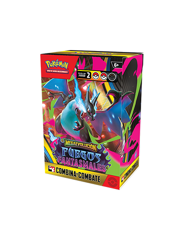 Megaevolución. Fuegos Fantasmales Pack Combina y Combate (Español) - ¡Amplía tu colección con este lote con seis sobres de mejo