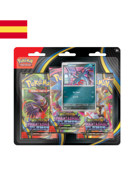 Megaevolución 2 Fuegos Fantasmales ME02: Pack 3 Sobres Sneasel (Español). Llamas Fantasmales