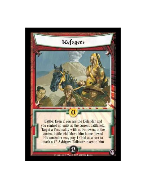 Refugees  - Battle: Even if you are the Defender and you control no units at the current battlefield: Target a Personality with