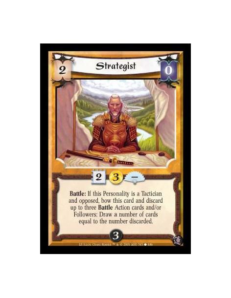 Strategist  - Battle: If this Personality is a Tactician and opposed, bow this card and discard up to three Battle Action cards