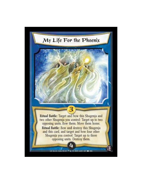 My Life For the Phoenix  - Ritual Battle: Target and bow this Shugenja and 2 other Shugenja you control: Target up to two opposi