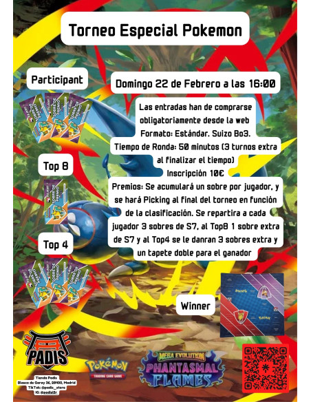 Torneo Pokémon Especial. Domingo, 22 de febrero 16:00