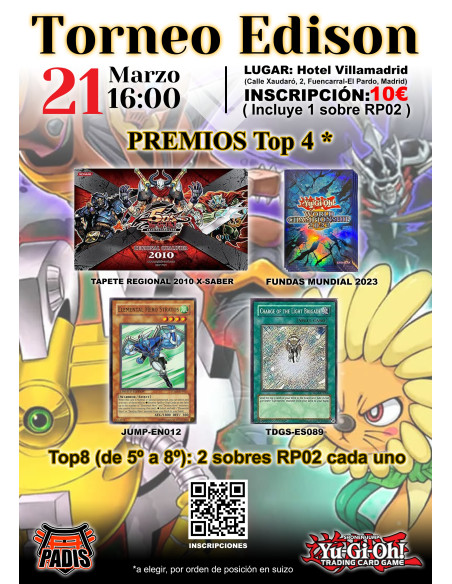 Yu-Gi-Oh! TCG Edison Tournament (Open de Madrid 2026 Side Event) Registration Fee (Saturday 21st March 2026 16:00)