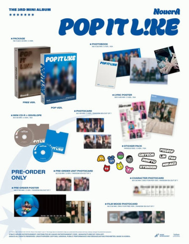 (PRE-ORDER) NouerA THE 3RD MINI ALBUM [POP IT LIKE] Photobook + Unreleased Selfie Photocard