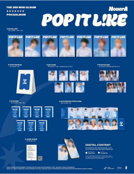 (PRE-ORDER) NouerA THE 3RD MINI ALBUM [POP IT LIKE] POCAALBUM + Unreleased Selfie Photocard