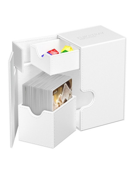 Flip'n'Tray Deck Case 80+ Tamaño Estándar XenoSkin Monocolor Blanco. Ultimate Guard