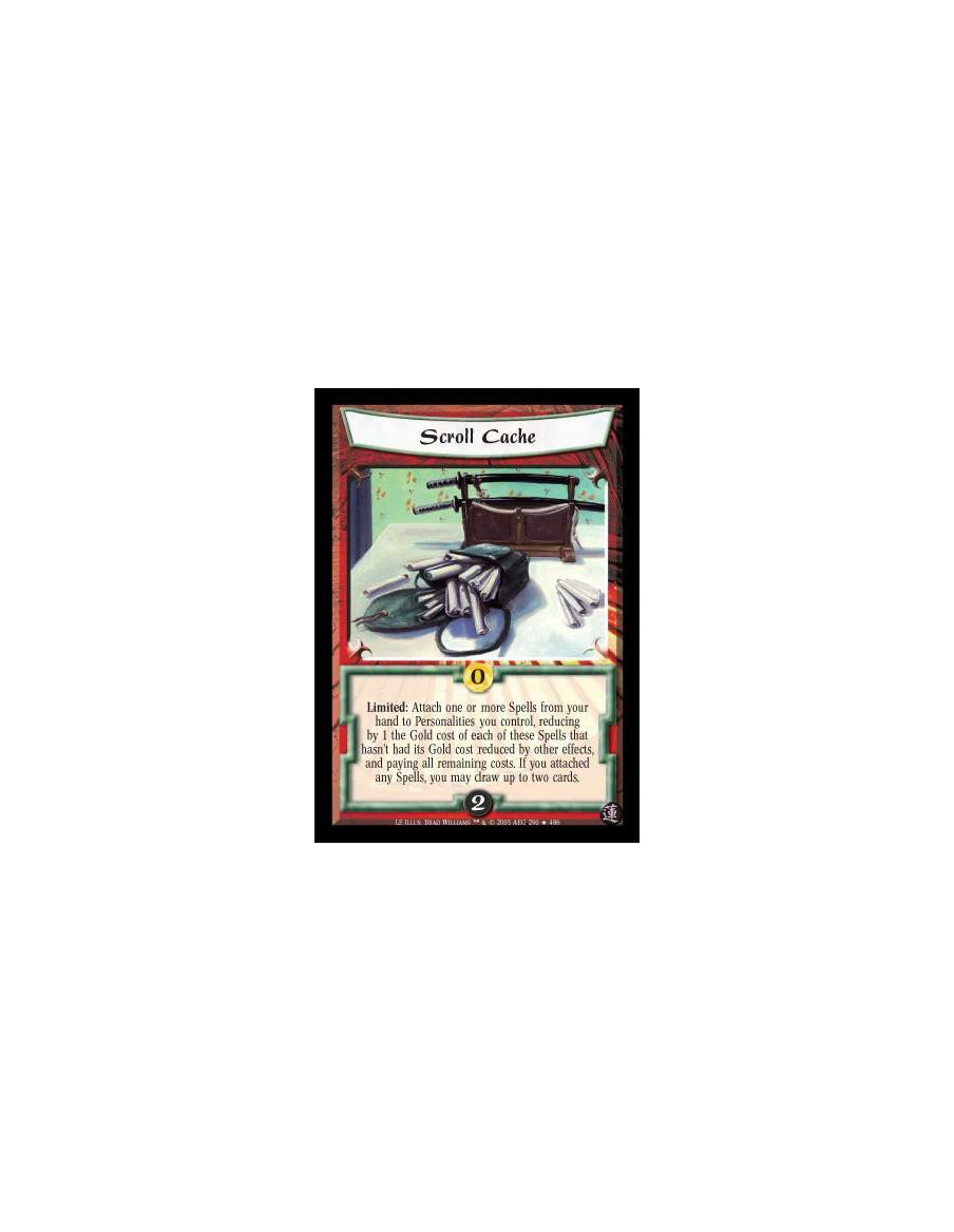 Scroll Cache FOIL  - Limited: Attach one or more Spells from your hand to Personalities you control, reducing by 1 the Gold cost