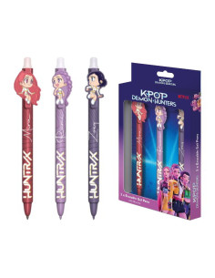 Pack 3 Boligrafos Con Tinta Borrable K-Pop Demon Hunters 2