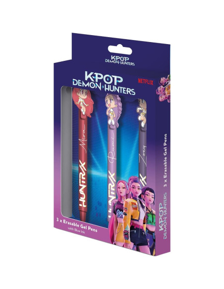 Pack 3 Boligrafos Con Tinta Borrable K-Pop Demon Hunters