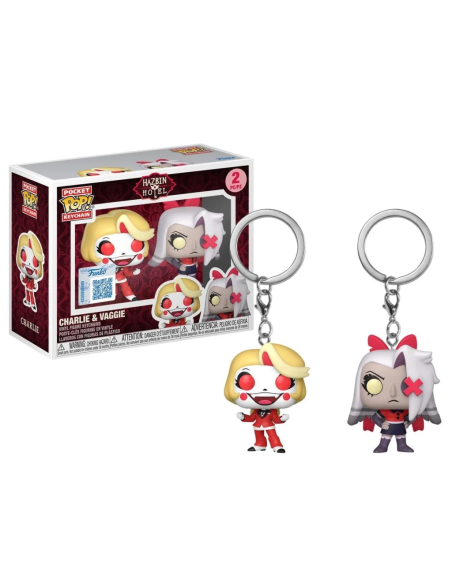 Charlie and Vaggie Pop Keychain. Hazbin Hotel. 4cm